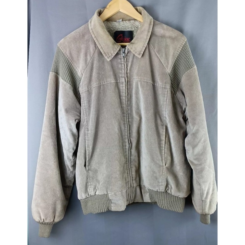 vintage mens‎ Jacket Cal-jac bomber coat large sherpa lined 80s Retro 90s